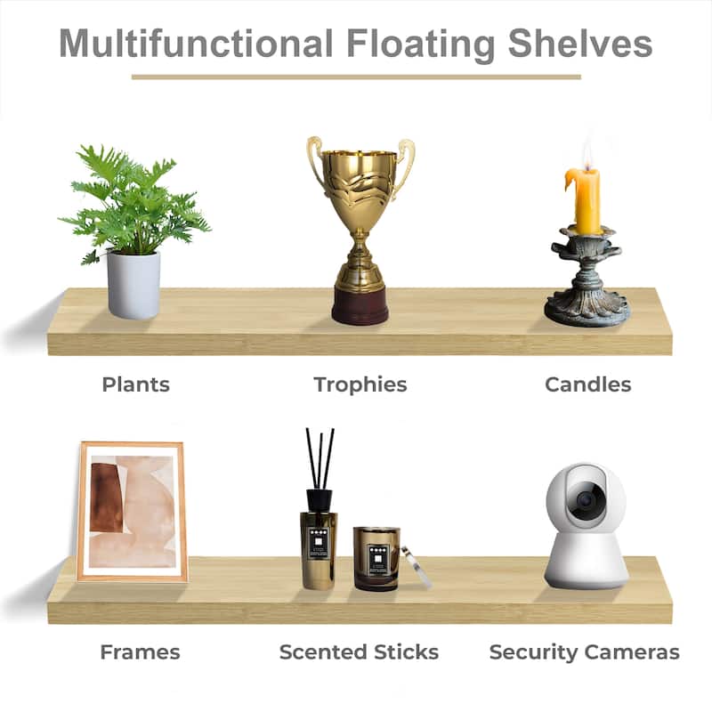 Sorbus Floating Shelves for Wall, 2 Extra Long Wall Mounted Floating Shelves - 9.25"L X 47” W X 1.5” H