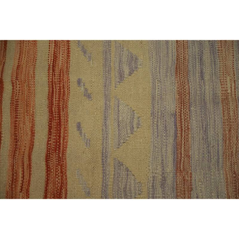 Hand Woven Oriental 100% Wool Carpet Southwestern Tribal Multi-Colored Kilim Area Rug - 8' 9'' X 5' 11''