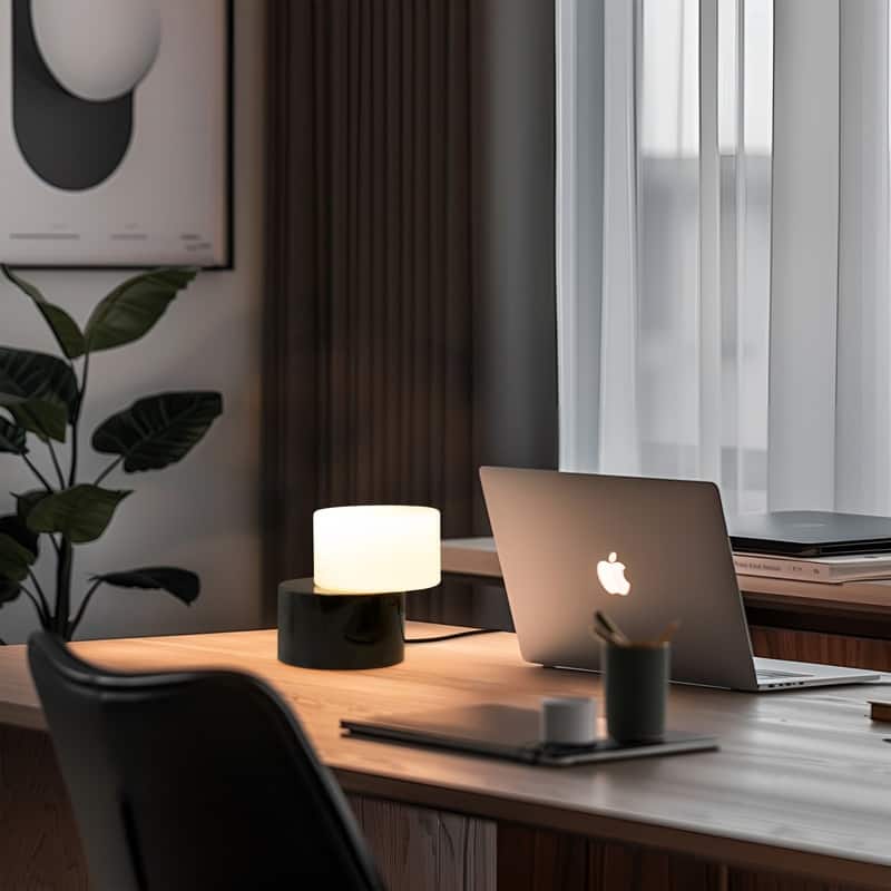 Brightech ZigZag LED Black Marble Modern Dimmable Bedside Nightstand Desk Lamp