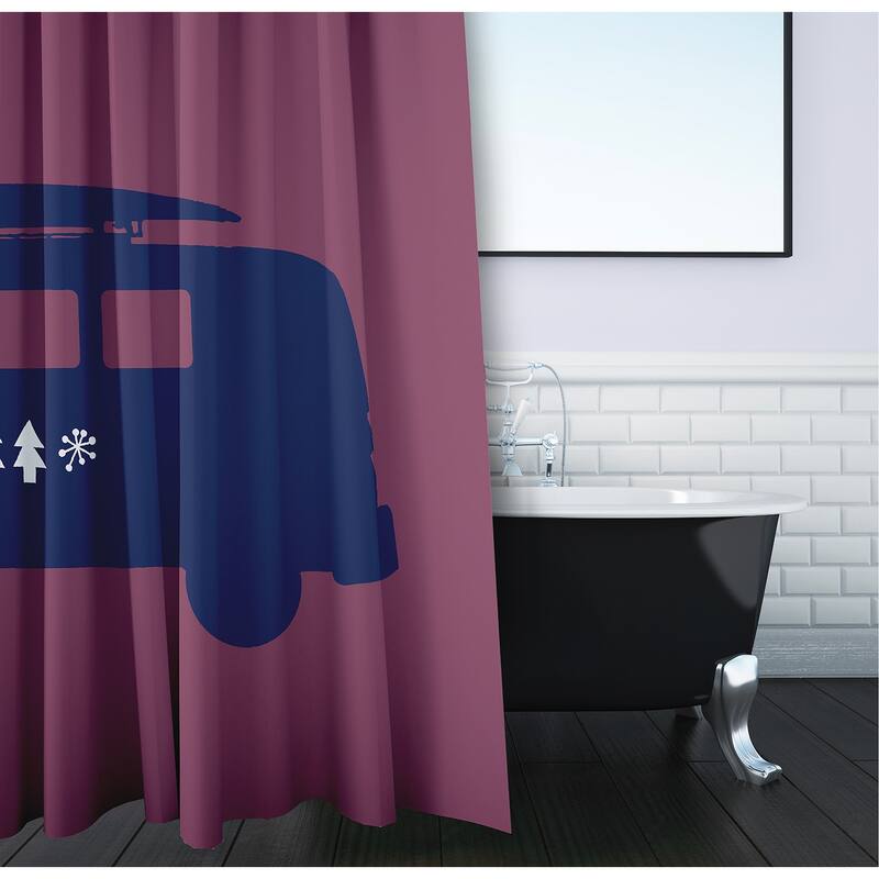 Christmas Surf Bird Shower Curtain