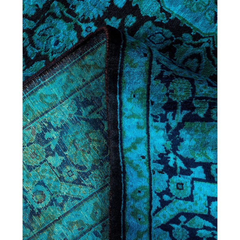 Overdyed One-of-a-Kind Hand-Knotted Area Rug - Green - 4' 1" x 6' 1"