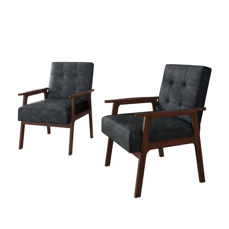 CraftPorch Modern 2- Pieces Accent Chairs - Dark Grey