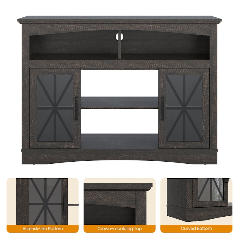 47'' Farmhouse TV Stand with Adjustable Shelves