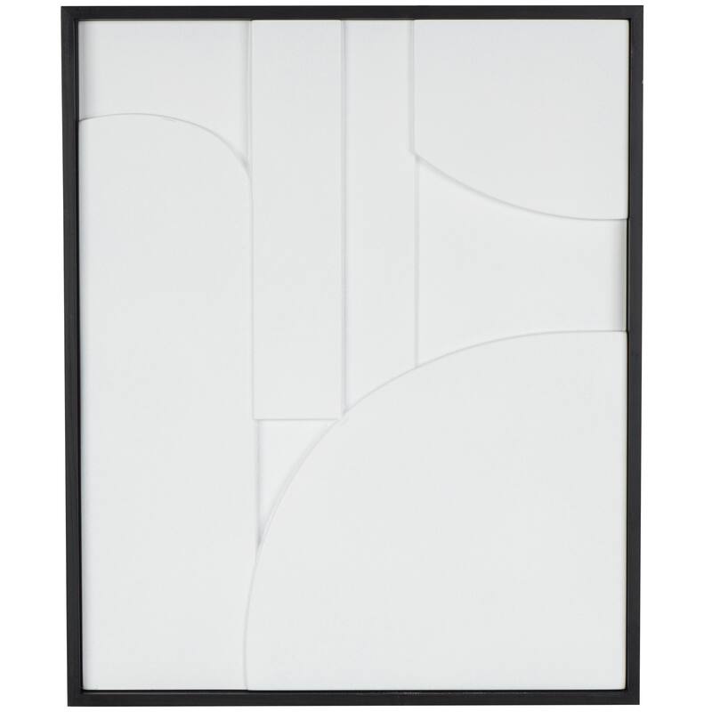 White or Cream Wood Geometric Wall Decor with Brown or Black Wood Frame