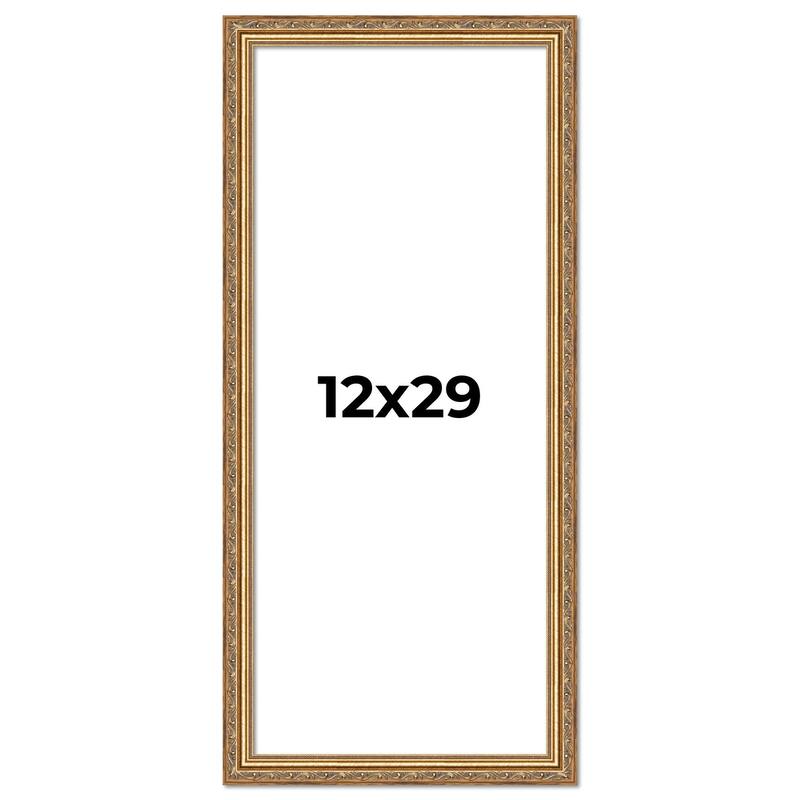 12x29 Frame Red Solid Wood Picture Frame Width 1.75 Inches | Interior Frame Depth 1 13/16 Inches