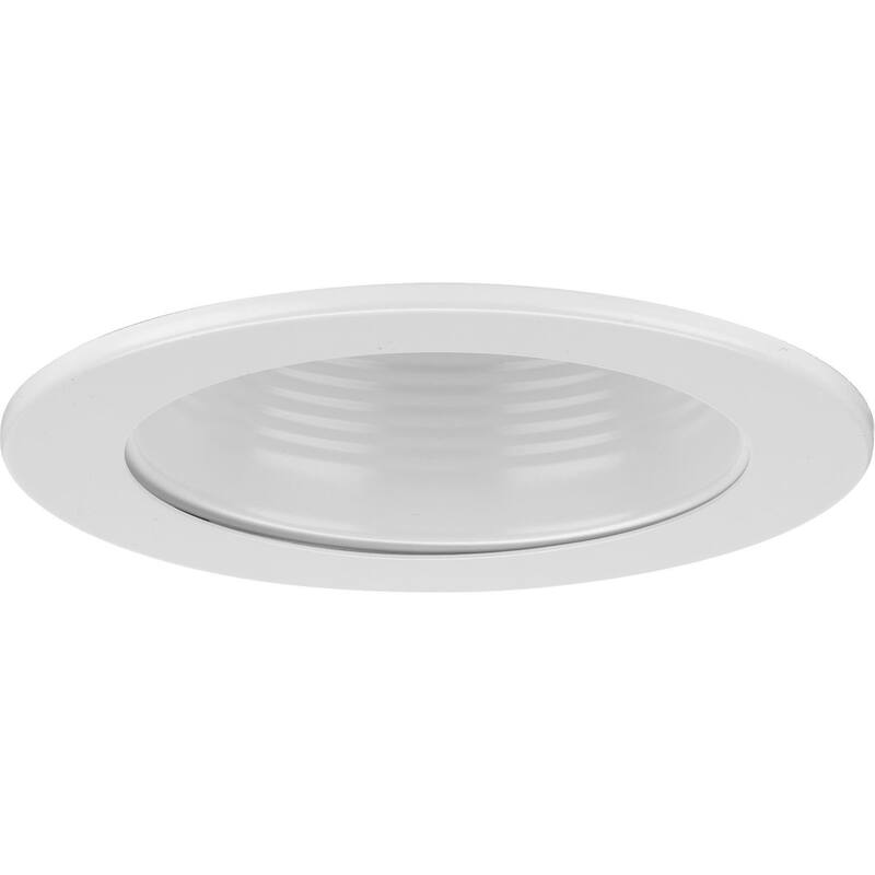 4 in. Satin White Recessed Step Baffle Trim for 4 in. Housing - Medium
