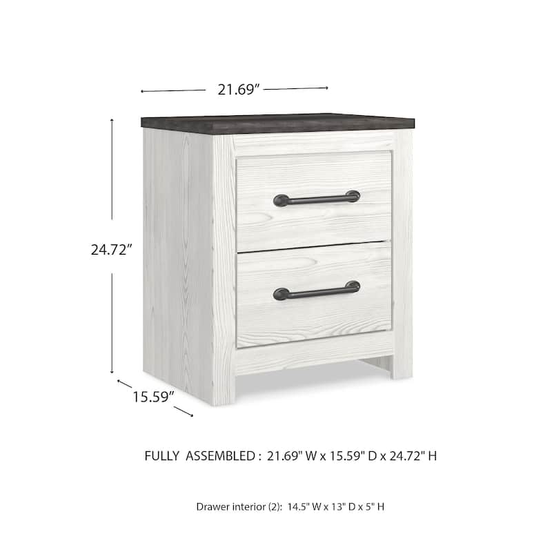 Signature Design by Ashley Gerridan Grey and White Woodgrain Nightstand