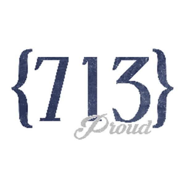 Houston Texas 713 Area Code Blue Lantern Press Artwork Art Print Multiple Sizes Available 9 X 12 Art Print