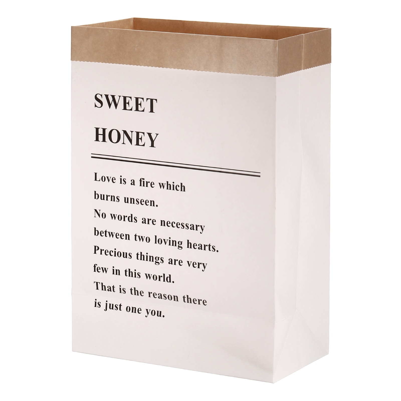 31x16x44cm Paper Bag Letter Pattern, 6 Pack Flower Bouquet Packaging Bag, White