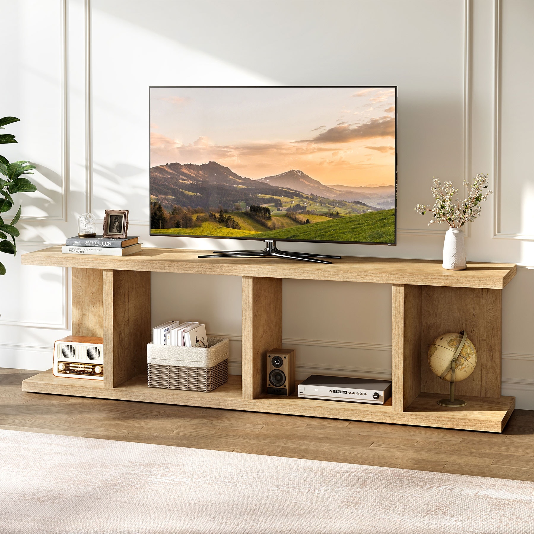 70.8 Inch Tv Stand With Storage For Tvs Up To 80"