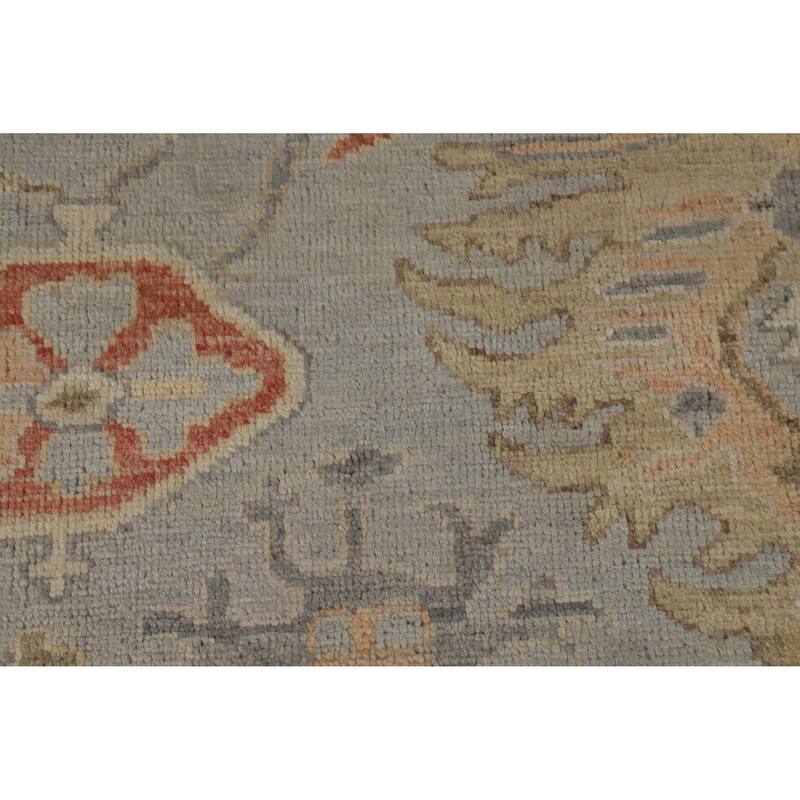 Hand Knotted Oriental 100% Wool Carpet Transitional All-Over Greys & Charcoal Oushak Area Rug - 9' 8'' X 8' 1''