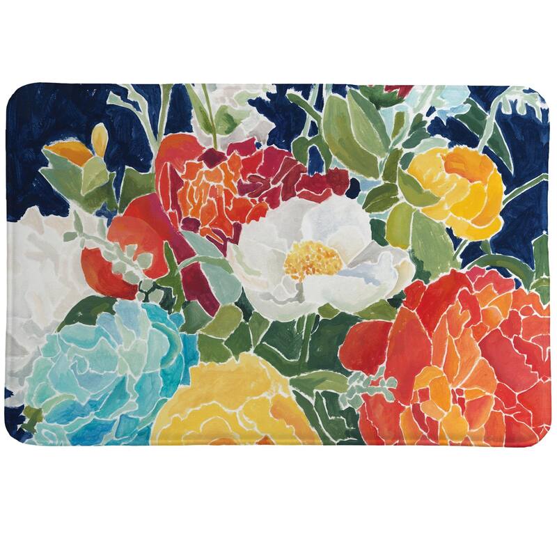 Laural Home Midnight Floral Memory Foam Rug - 20x30