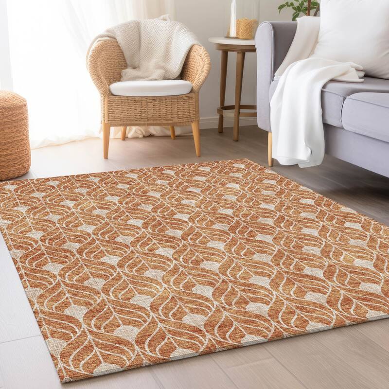Premium Washable Super Soft Geo Teardrop Mayfield Rug - Copper - 2'6" x 3'10"