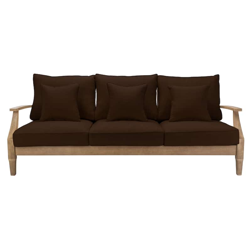 SAFAVIEH Couture Martinique Wood Patio Sofa - 82"W x 35"D x 32"H