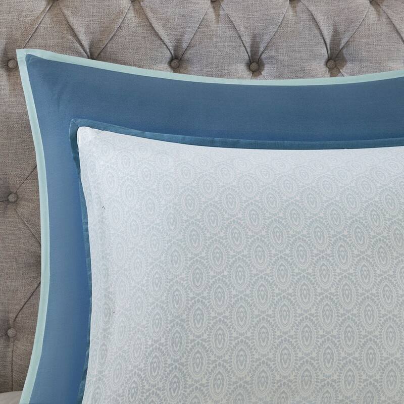GDF Studio - Cotton Floral Reversible Comforter Set with Decorative Pillows