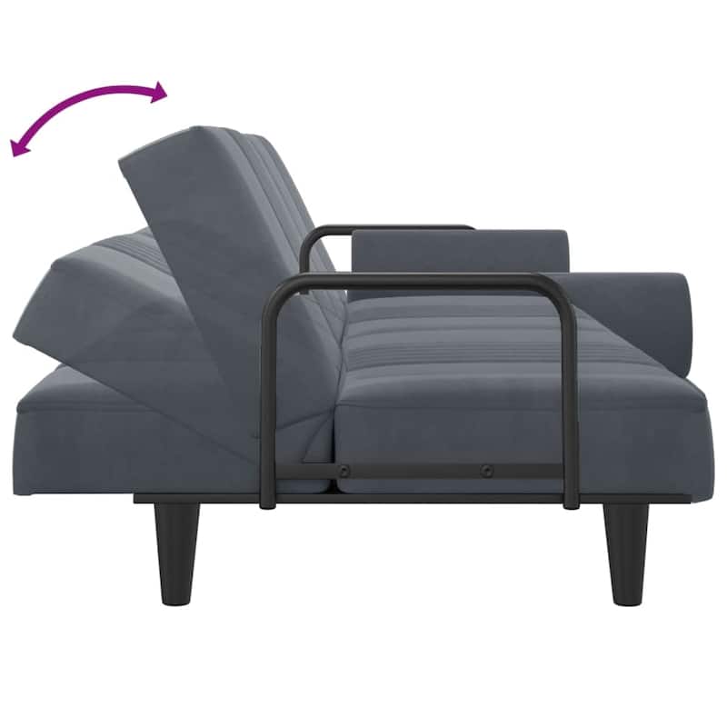 vidaXL Sofa Bed with Armrests Couch Recliner Loveseat Folding Daybed Velvet - 80.7" x 35" x 27.6"