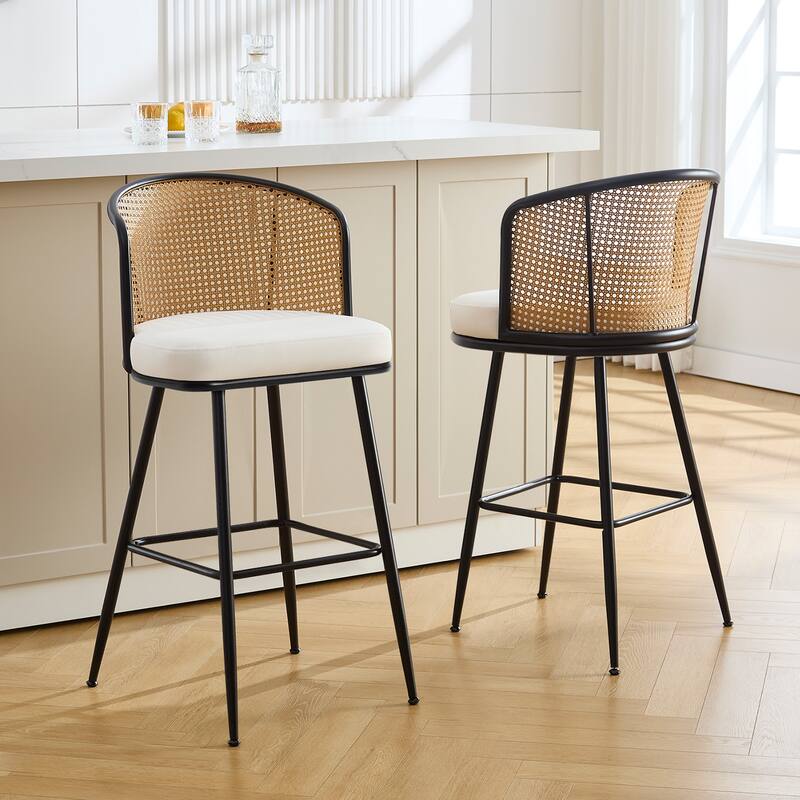 26"/29" Rattan Upholstered Bar Stool /Counter Stools Set of 2/3/4