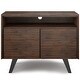 preview thumbnail 7 of 10, WYNDENHALL Mitchell SOLID ACACIA WOOD 42" Wide Modern TV Media Stand in Distressed Charcoal Brown For TVs up to 43 inches