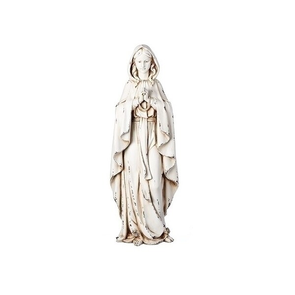 White Our Lady of Lourdes Statue 23" - N/A