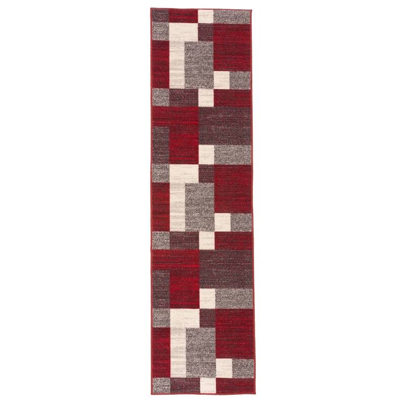 World Rug Gallery Modern Boxes Design Non-slip (Non-skid) Area Rug