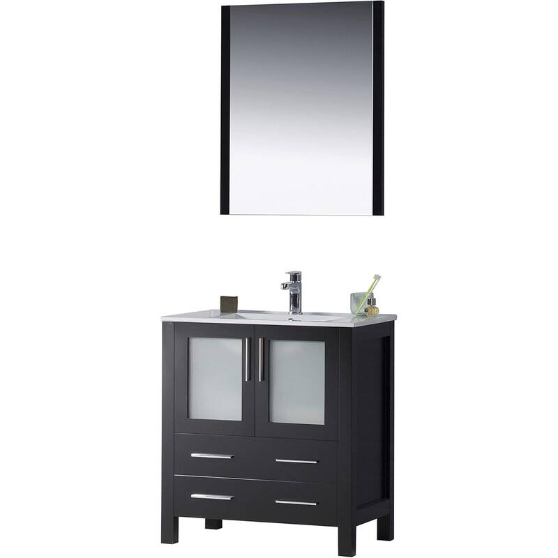 Blossom 30" Bathroom Vanity with Ceramic Sink and Matching Mirror