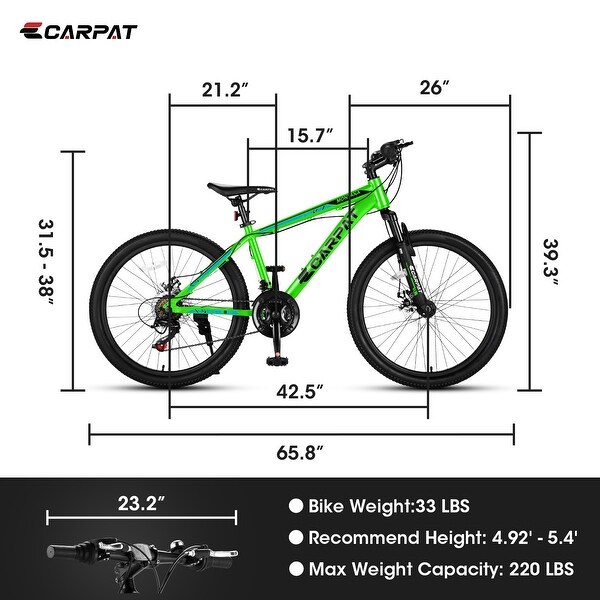 24 inch Mountain Bike Bicycle for Adults Aluminium Frame Bike Shimano 21 Speed with Disc Brake Bed Bath Beyond 40126338