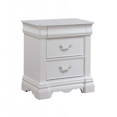 Pine Wood Nightstand with 3 Drawers