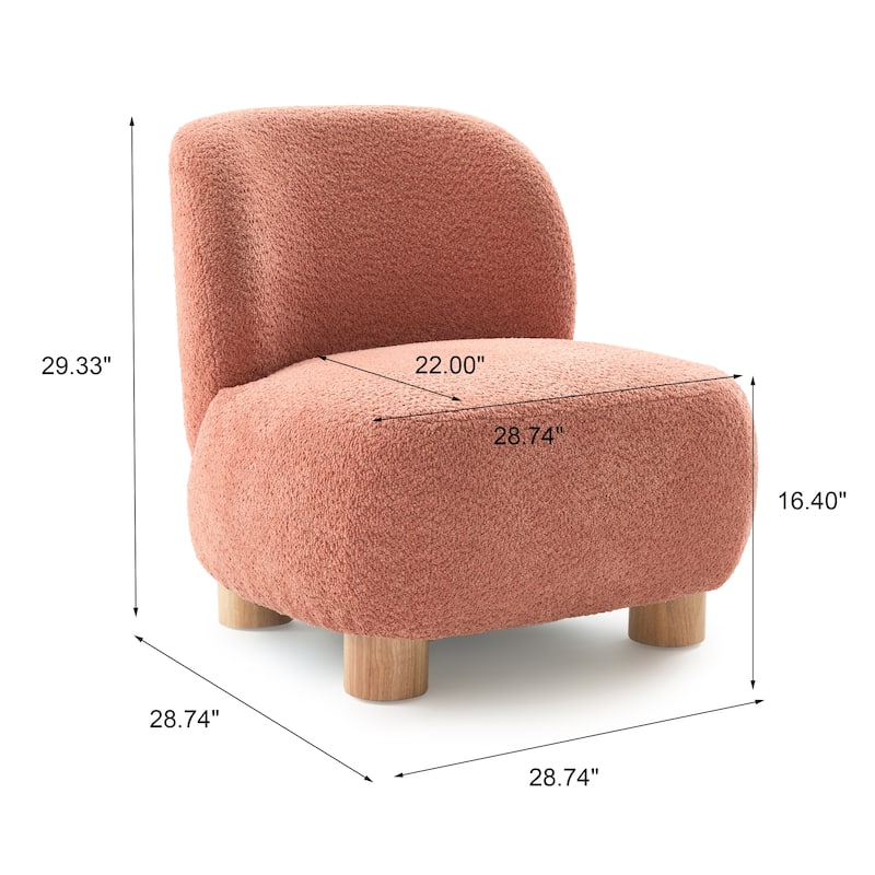 Christopher Knight Home - Modern Boucle Upholstered Accent Chair with Solid Rubberwood Legs