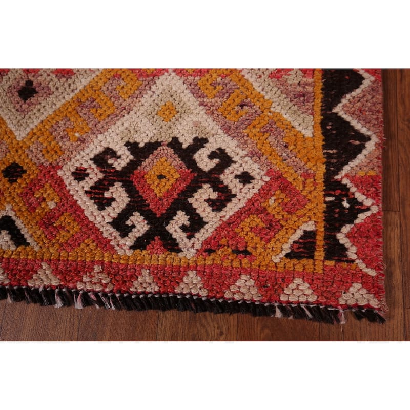 Oushak Turkish Vintage Runner Rug Handmade Wool Carpet - 2'8"x 12'3"