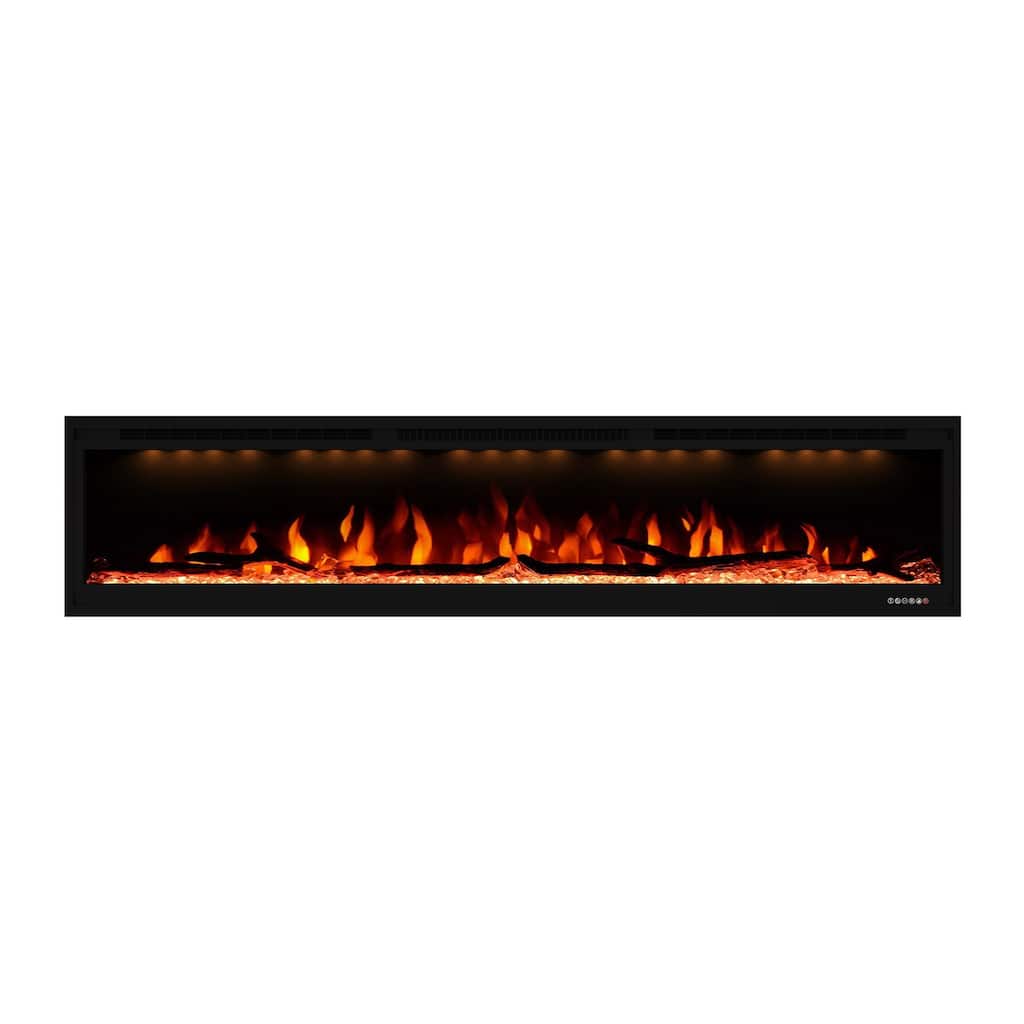 Clihome 50-74" Wide LED Wall-mount Electric Fireplace