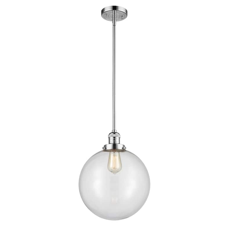 Innovations Lighting Franklin Restoration Beacon - 1 Light 12" Stem Hung Mini Pendant - Clear/Polished Chrome