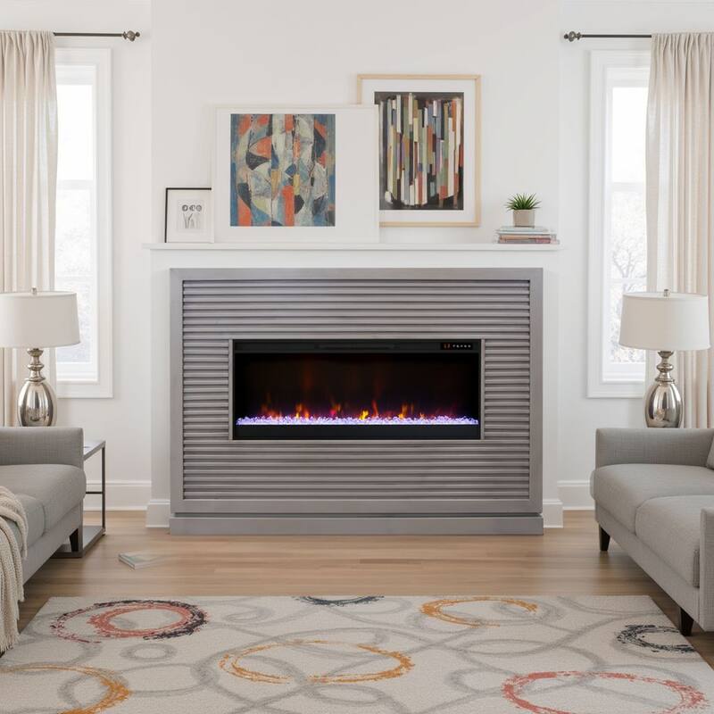 Bridgevine Home Riviera 64 inch Fireplace Mantel, Minimal Assembly