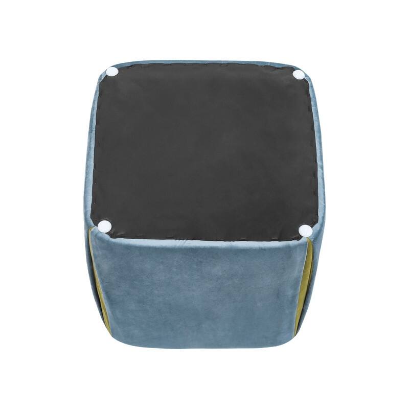 Adeco 14" Small Ottoman Footrest Stool- Velvet Seating Stool Ottoman