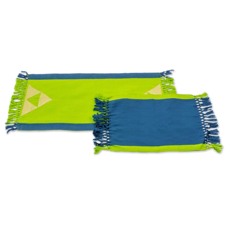 Novica Handmade Paths Across The Meadow Cotton Placemats And Napkins (Set For 4)