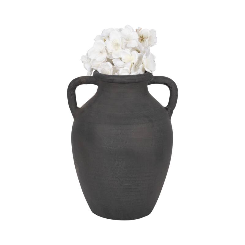 Sagebrook Home Terracotta Vase With Handles, Amphora, Solid Color