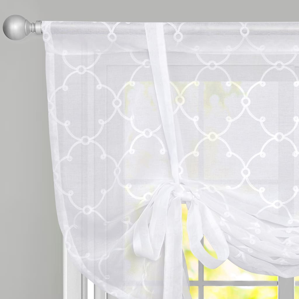 Deconovo Sheer Tie Up Curtains 1 Piece OEKO Tested - 42 x 63 Inch