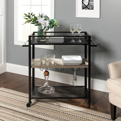 DISCO Urban Bar Cart with Shelf and Stemware Hangers