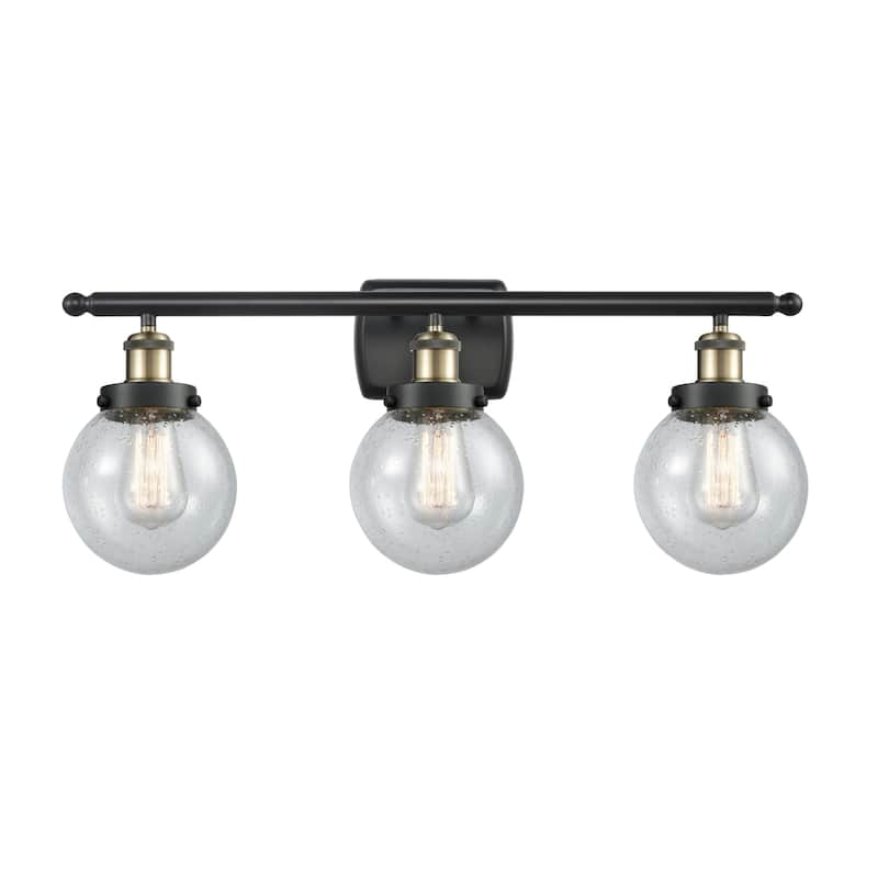 Innovations Lighting 916-3W-11-26 Beacon Vanity Beacon 3 Light 26" - Black Antique Brass / Seedy