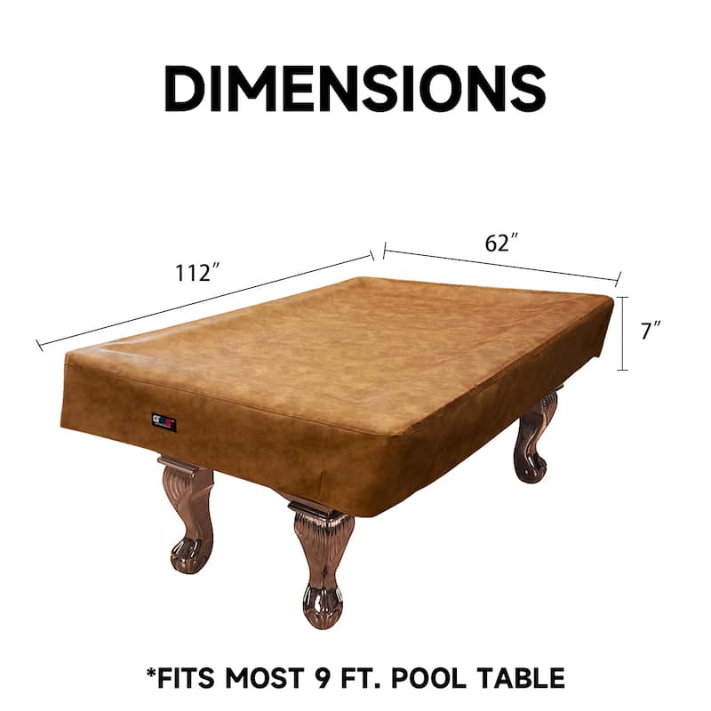 GSE™ 7ft/8ft/9ft Heavy Duty PU Leatherette Billiard Pool Table Cover - Russet