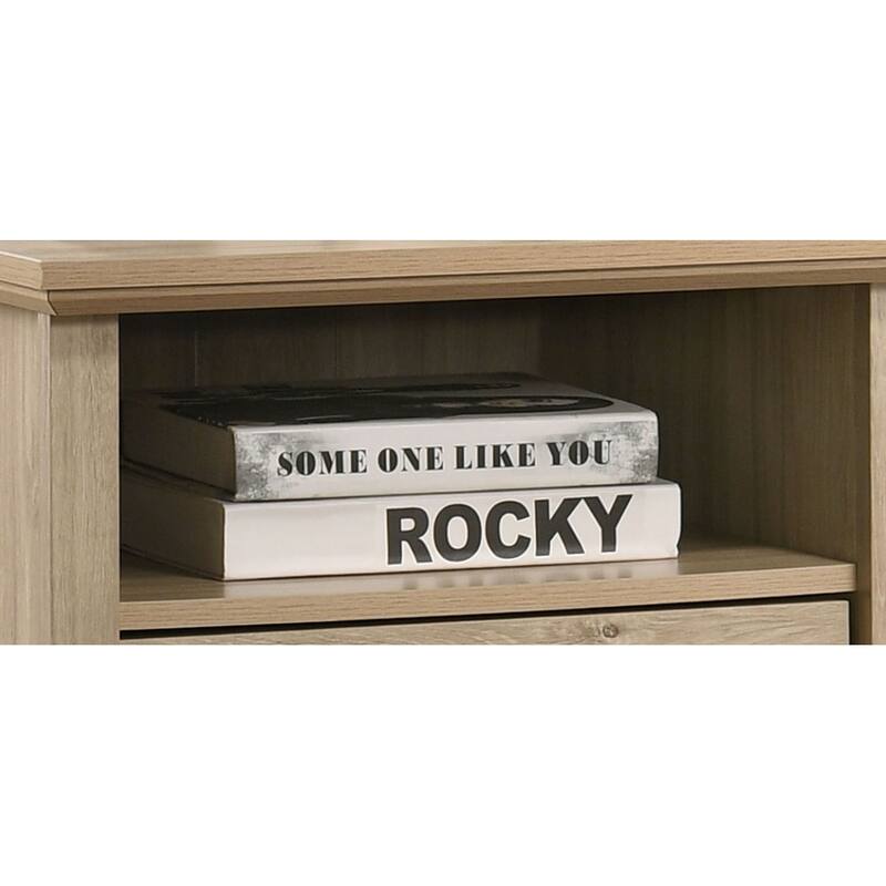 22inch Light Oak Nightstand with 2 Drawers and USB Charging Ports