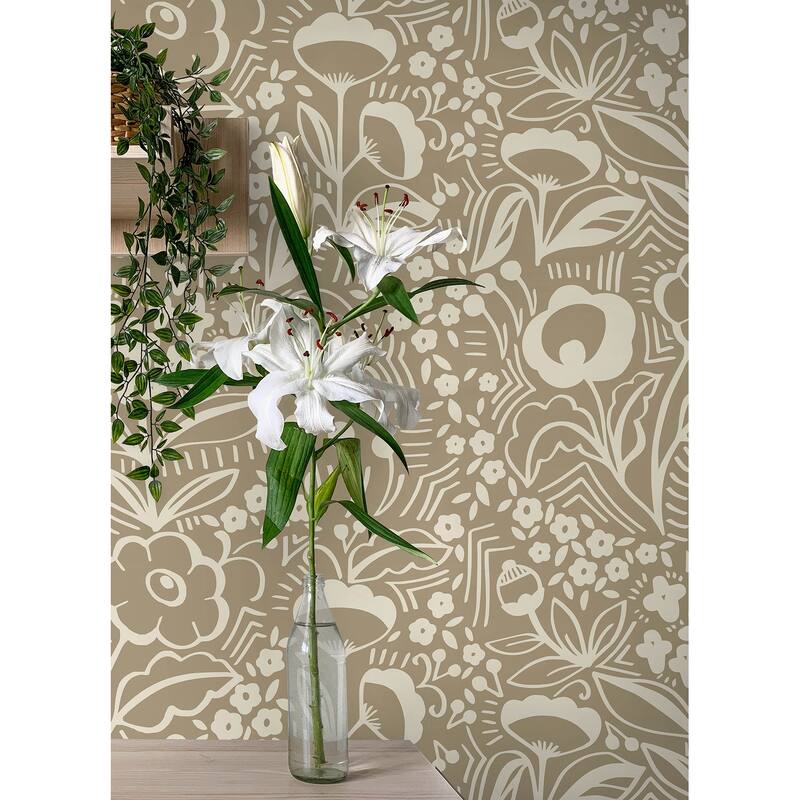 Megan Carter Jeani Light Brown Peel and Stick Wallpaper
