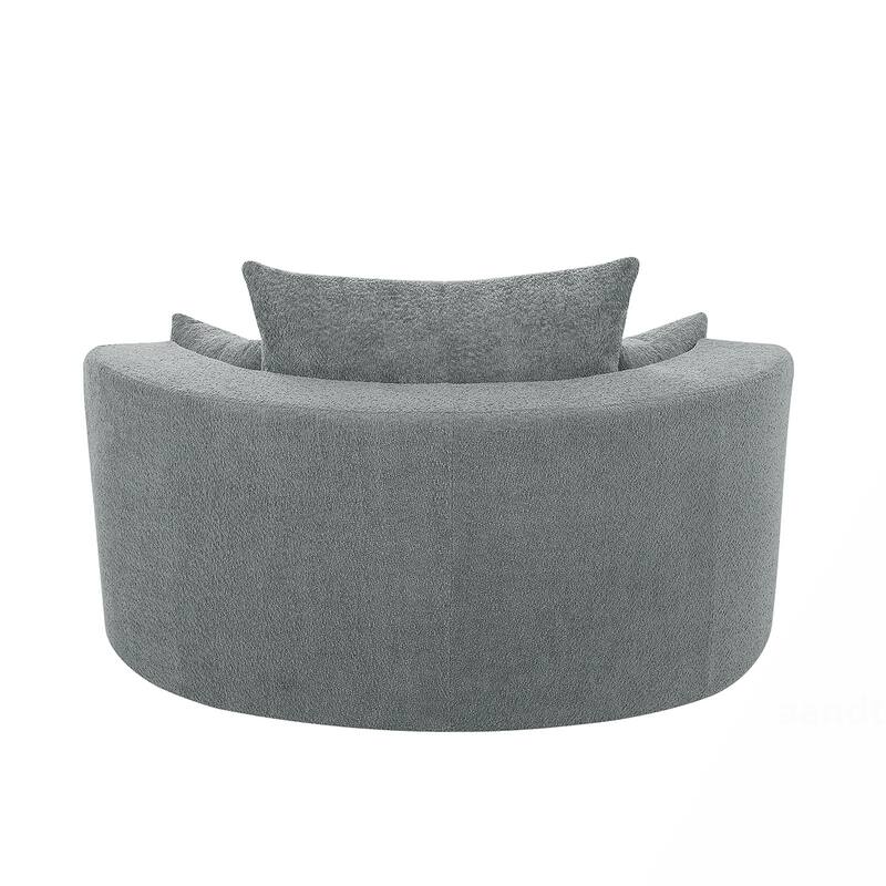 Swivel Barrel Chair with 3 Pillows