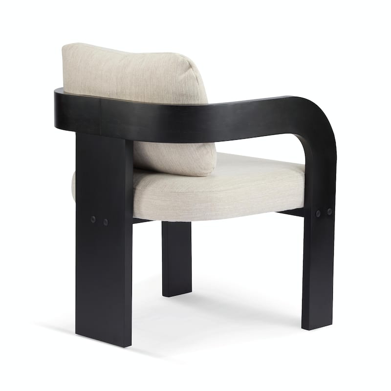 2-Pack Dining Chairs - Fabric with Pillow Back, Solid Wood Frame