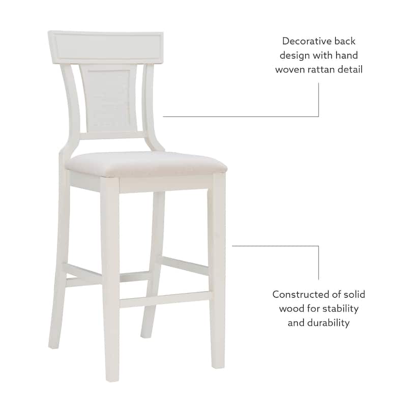 Ryder Handwoven Rattan Farmhouse Bar Stool