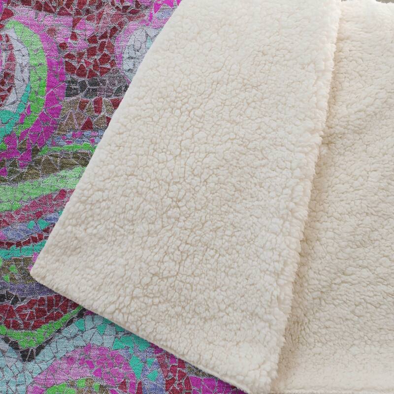 Premium Machine Washable ASB193 Mosaic Wave Sherpa Throw Blanket