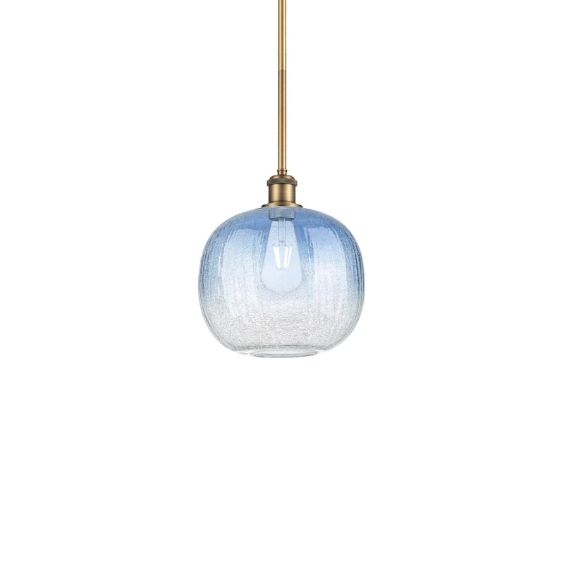 Innovations Lighting 516-1S-12-11 Brookhaven Sphere Pendant Brookhaven - Brushed Brass / Sapphire Blue