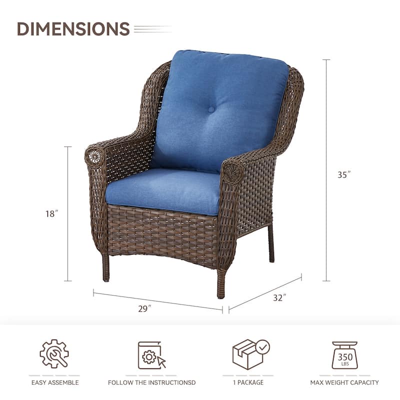Gymojoy Outdoor Wicker Patio Chairs Set of 2 with Cushions
