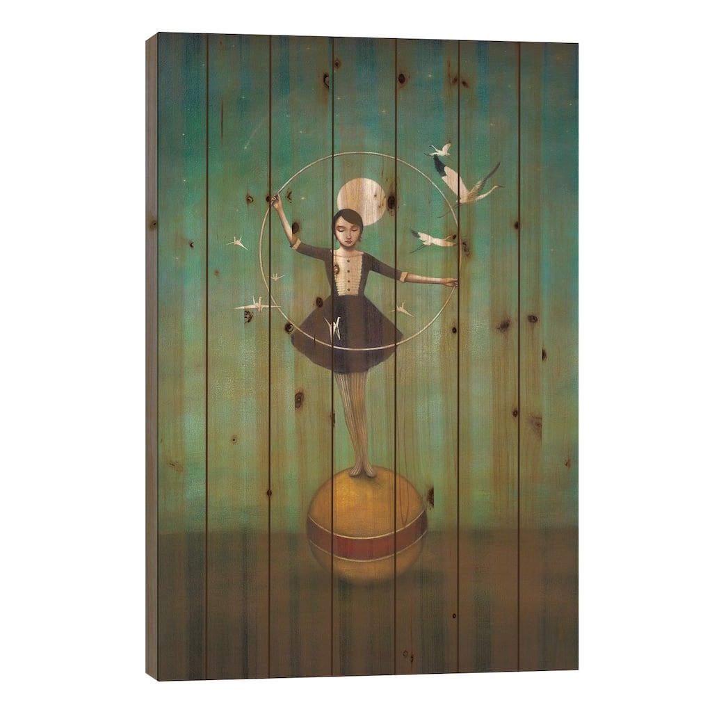 Luna's Circle Print On Wood by Duy Huynh - Multi-Color