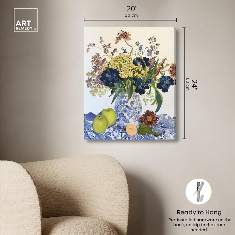 Flowers and Fruit Canvas by Art Remedy, Gallery Wrapped