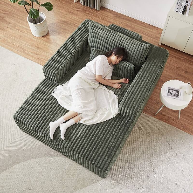 75 Inch Corduroy Sponge Sofa Lounge Chair